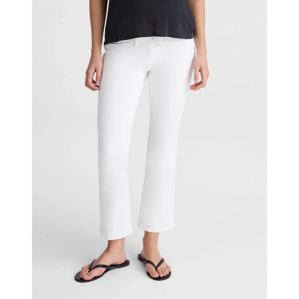 MADEWELL The Maternity Flare Crop Jean 28 Tile White Super Stretch Denim NWT B35